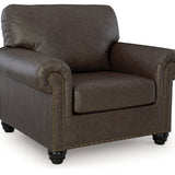 Ashley Furniture - ROXMERE UMBER CHAIR - Dark Brown Faux Leather - Chairs