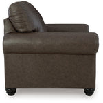 Ashley Furniture - ROXMERE UMBER CHAIR - Dark Brown Faux Leather - Chairs - Additional View 3