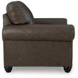 Ashley Furniture - ROXMERE UMBER CHAIR - Dark Brown Faux Leather - Chairs - Additional View 3