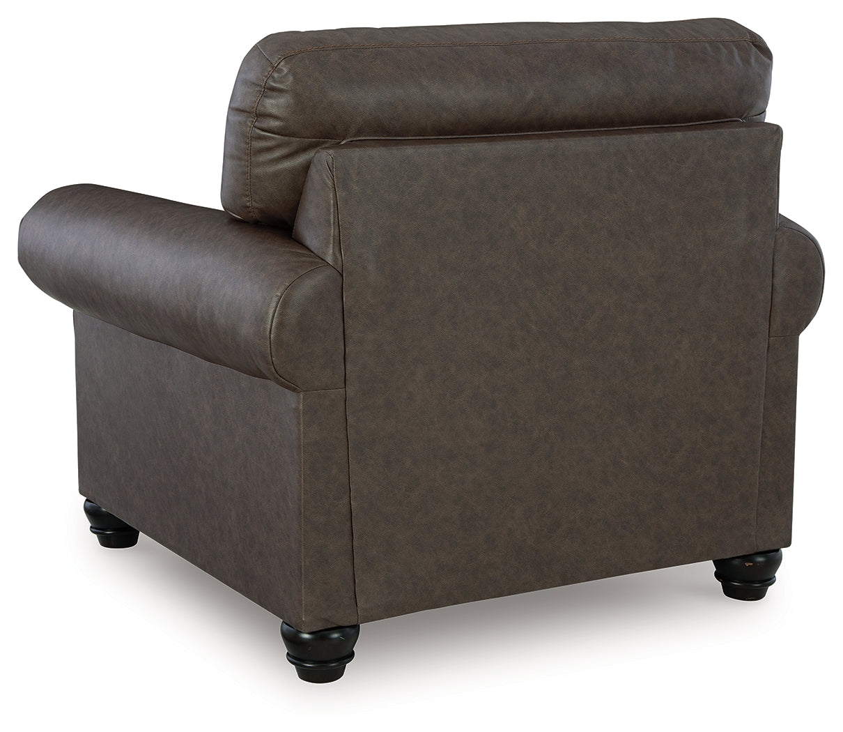 Ashley Furniture - ROXMERE UMBER CHAIR - Dark Brown Faux Leather - Chairs - Additional View 4