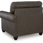 Ashley Furniture - ROXMERE UMBER CHAIR - Dark Brown Faux Leather - Chairs - Additional View 4