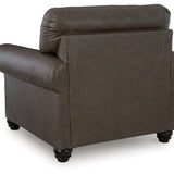 Ashley Furniture - ROXMERE UMBER CHAIR - Dark Brown Faux Leather - Chairs - Additional View 4