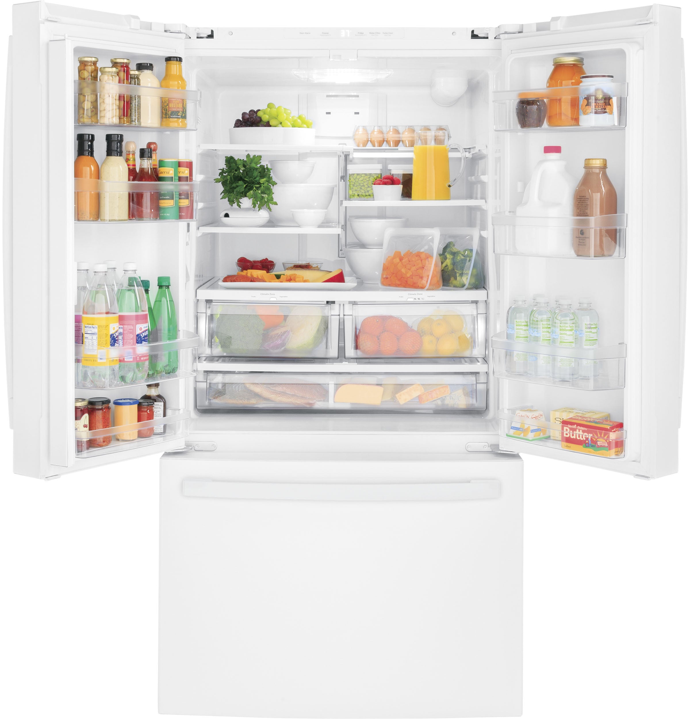 GE Energy Star 27.0 Cu. Ft. French-Door Refrigerator - White - Refrigerators - Additional View 1