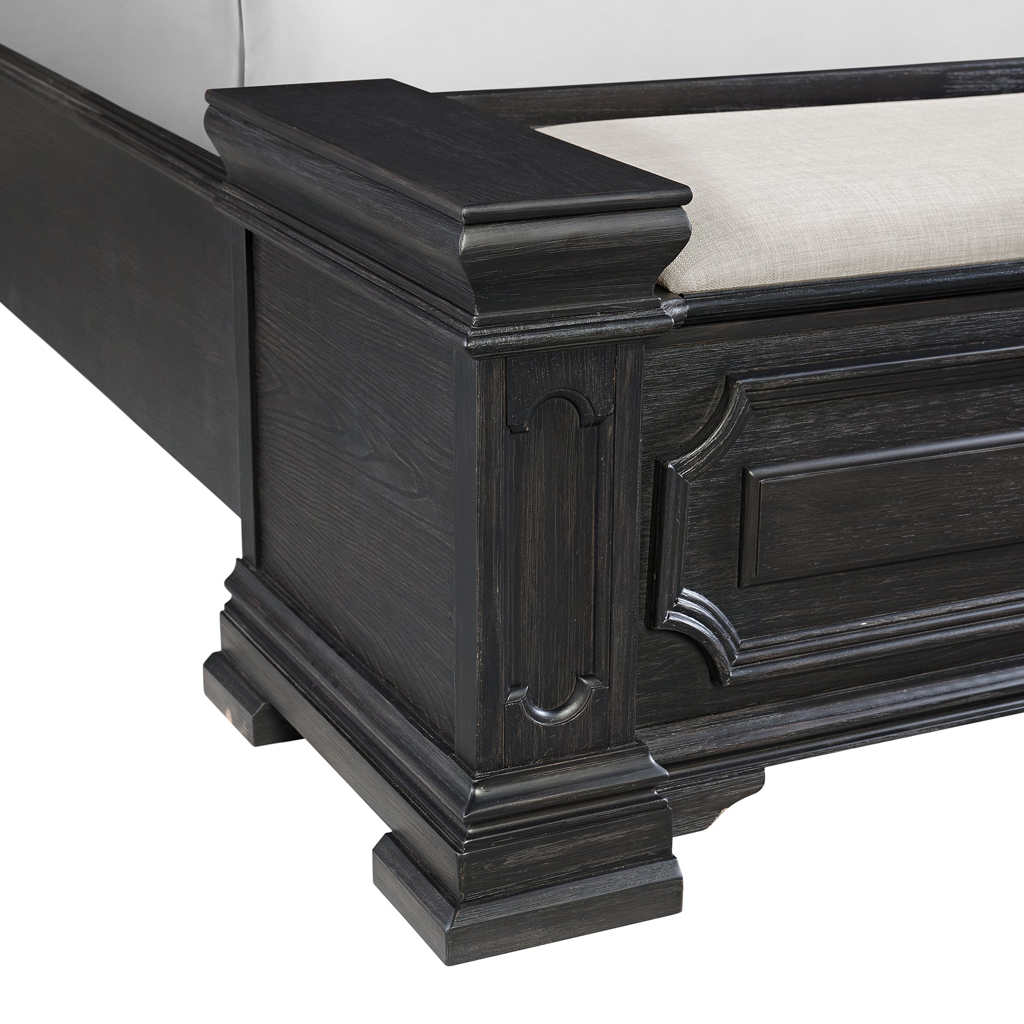 Elements International - KINGS COURT BLACK QUEEN BED - Wood - Beds - Additional View 6