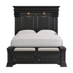 Elements International - KINGS COURT BLACK QUEEN BED - Wood - Beds - Additional View 8