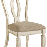 Ashley Furniture - Realyn Ribbonback Side Chair - White Fabric|Wood - Chairs