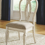 Ashley Furniture - Realyn Ribbonback Side Chair - White Fabric|Wood - Chairs - Additional View 1