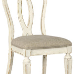 Ashley Furniture - Realyn Ribbonback Side Chair - White Fabric|Wood - Chairs - Additional View 4