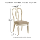 Ashley Furniture - Realyn Ribbonback Side Chair - White Fabric|Wood - Chairs - Additional View 6