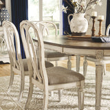 Ashley Furniture - Realyn Ribbonback Side Chair - White Fabric|Wood - Chairs - Additional View 8