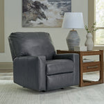 Ashley Furniture - BOLSENA ADMIRAL LEATHER RECLINER - Blue Leather Match - Recliners - Additional View 1