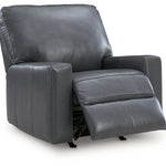 Ashley Furniture - BOLSENA ADMIRAL LEATHER RECLINER - Blue Leather Match - Recliners - Additional View 2