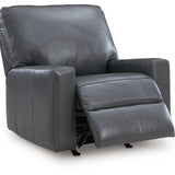 Ashley Furniture - BOLSENA ADMIRAL LEATHER RECLINER - Blue Leather Match - Recliners - Additional View 2