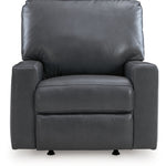 Ashley Furniture - BOLSENA ADMIRAL LEATHER RECLINER - Blue Leather Match - Recliners - Additional View 3