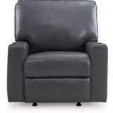 Ashley Furniture - BOLSENA ADMIRAL LEATHER RECLINER - Blue Leather Match - Recliners - Additional View 3
