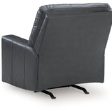 Ashley Furniture - BOLSENA ADMIRAL LEATHER RECLINER - Blue Leather Match - Recliners - Additional View 4