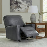 Ashley Furniture - BOLSENA ADMIRAL LEATHER RECLINER - Blue Leather Match - Recliners - Additional View 5