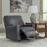 Ashley Furniture - BOLSENA ADMIRAL LEATHER RECLINER - Blue Leather Match - Recliners - Additional View 5