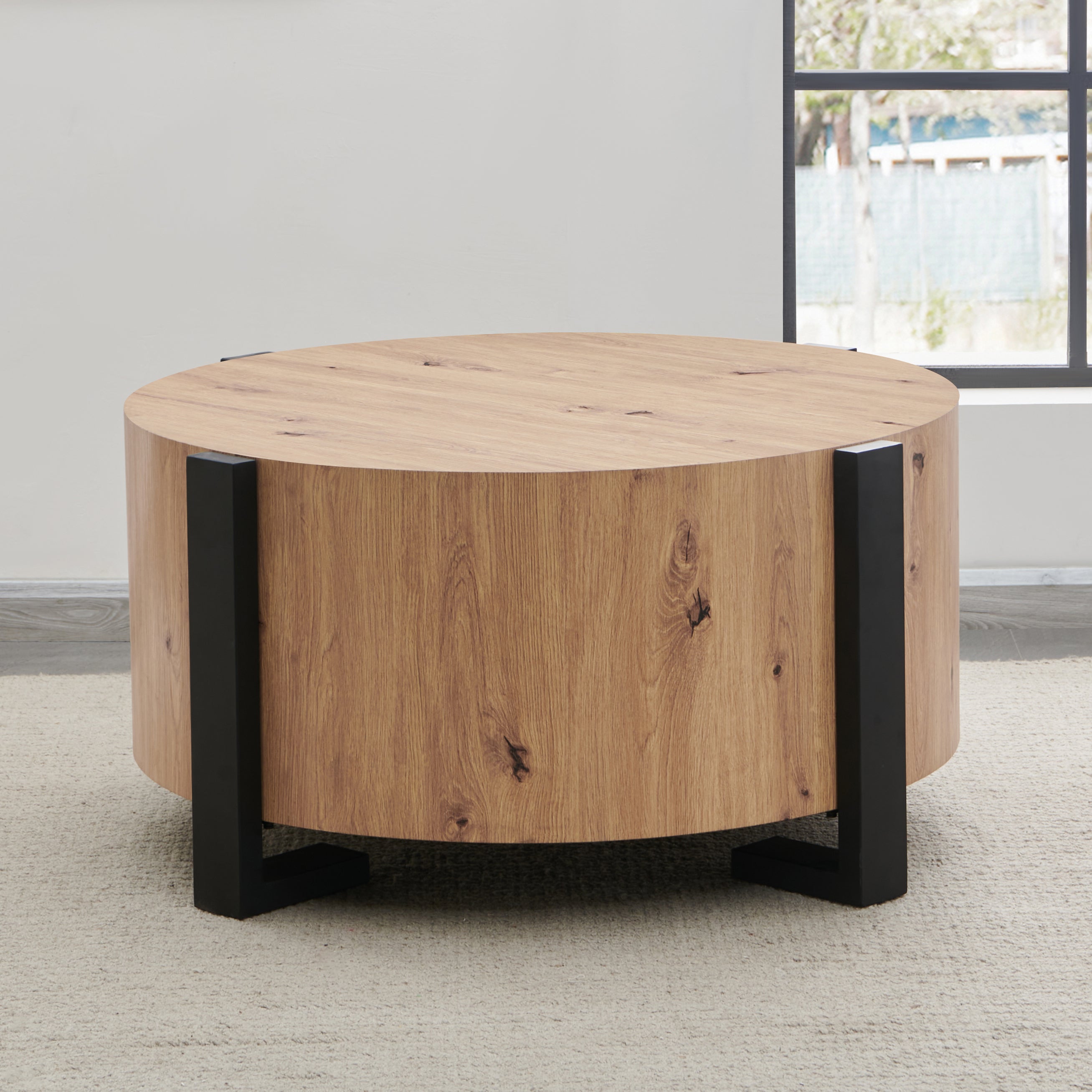Steve Silver Furniture - DARCIE COCKTAIL TABLE - Light Brown|Black Wood - Tables - Additional View 2