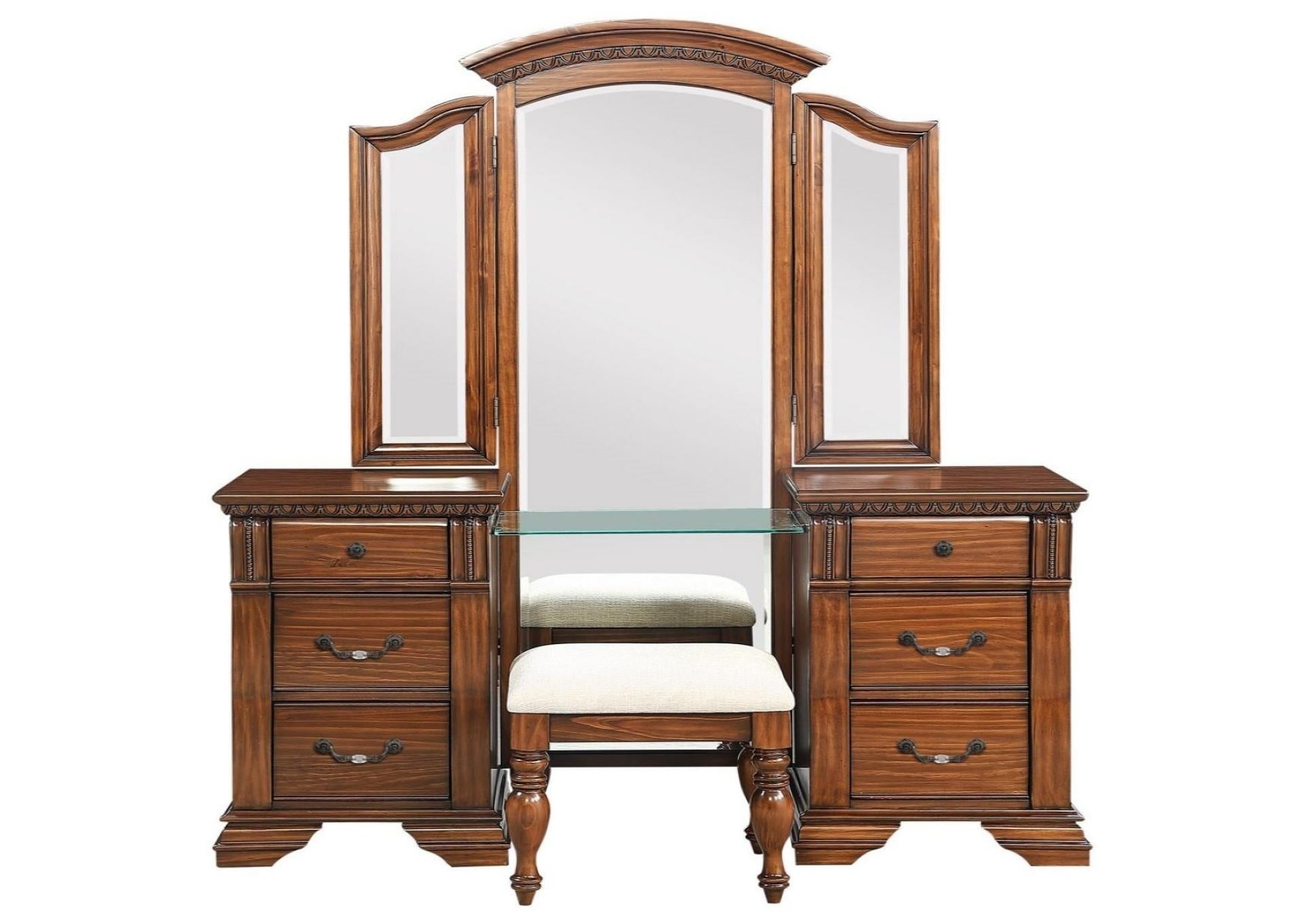 ISABELLA VANITY WITH MIRROR AND STOOL