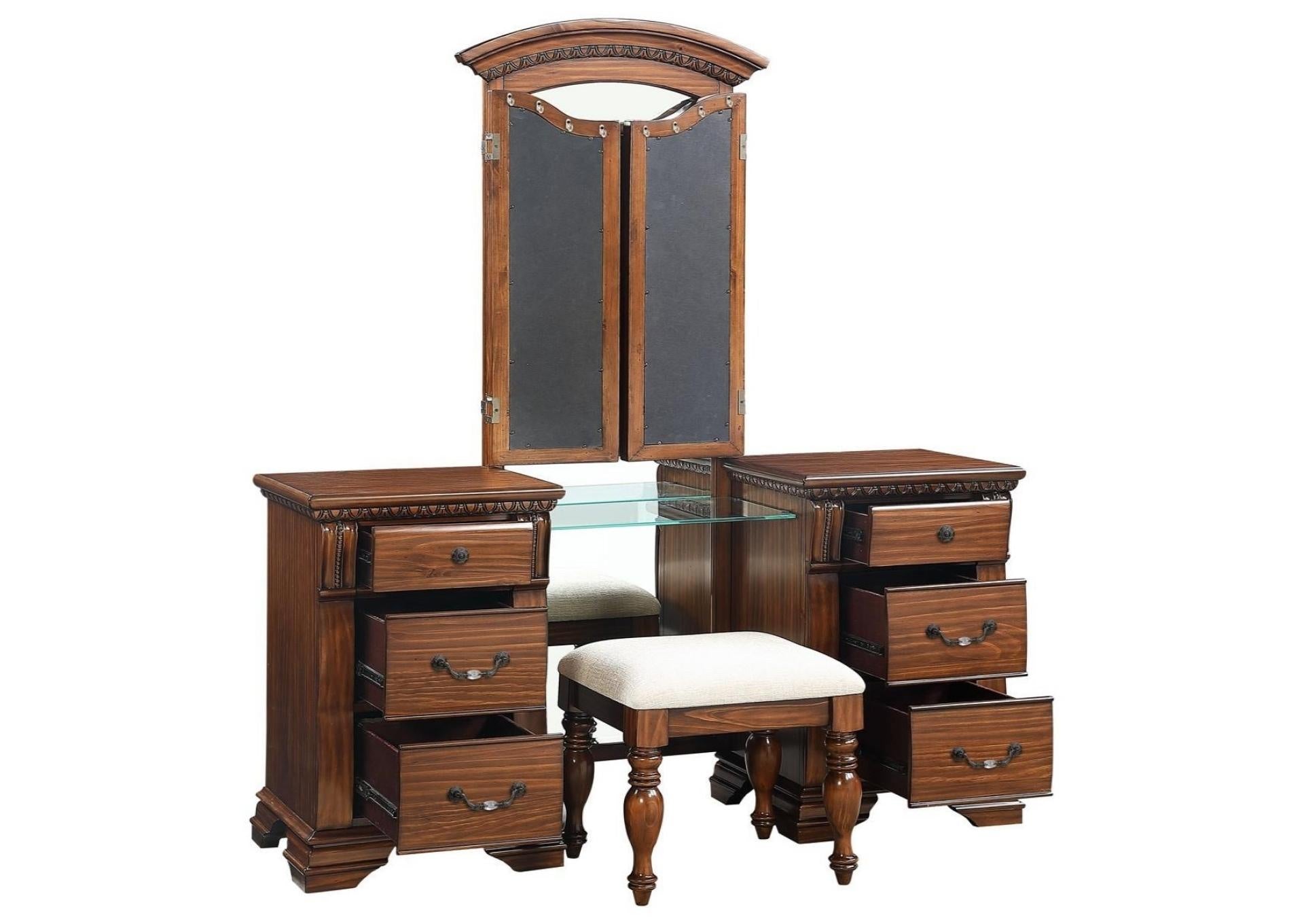 ISABELLA VANITY WITH MIRROR AND STOOL - Additional View 1