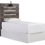 Ashley Furniture - DRYSTAN TWIN PANEL HEADBOARD - Beige Wood - Headboards - Additional View 3