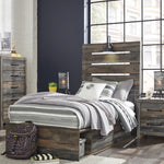 Ashley Furniture - DRYSTAN TWIN PANEL HEADBOARD - Beige Wood - Headboards - Additional View 6