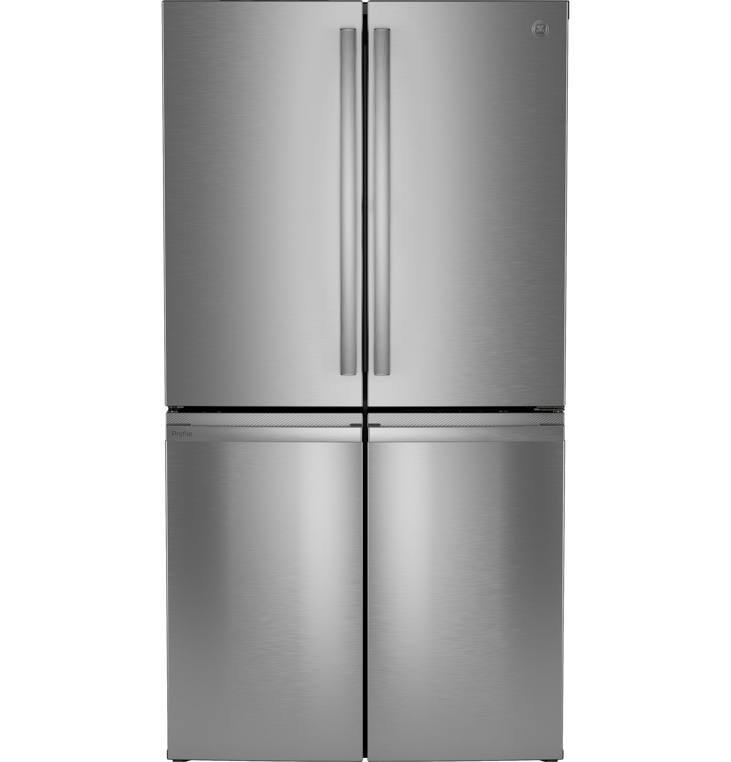 GE PROFILE FINGREPRINT RESISTANT STAINLESS STEEL 28.4CU QUAD DOOR REFRIGERATOR - Pearl Silver - Refrigerators