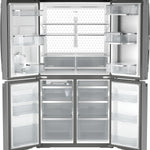 GE PROFILE FINGREPRINT RESISTANT STAINLESS STEEL 28.4CU QUAD DOOR REFRIGERATOR - Pearl Silver - Refrigerators - Additional View 1