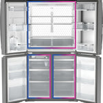 GE PROFILE FINGREPRINT RESISTANT STAINLESS STEEL 28.4CU QUAD DOOR REFRIGERATOR - Pearl Silver - Refrigerators - Additional View 27