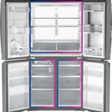 GE PROFILE FINGREPRINT RESISTANT STAINLESS STEEL 28.4CU QUAD DOOR REFRIGERATOR - Pearl Silver - Refrigerators - Additional View 27