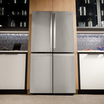 GE PROFILE FINGREPRINT RESISTANT STAINLESS STEEL 28.4CU QUAD DOOR REFRIGERATOR - Pearl Silver - Refrigerators - Additional View 28