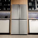 GE PROFILE FINGREPRINT RESISTANT STAINLESS STEEL 28.4CU QUAD DOOR REFRIGERATOR - Pearl Silver - Refrigerators - Additional View 28