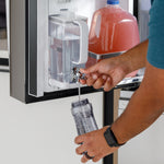 GE PROFILE FINGREPRINT RESISTANT STAINLESS STEEL 28.4CU QUAD DOOR REFRIGERATOR - Pearl Silver - Refrigerators - Additional View 30