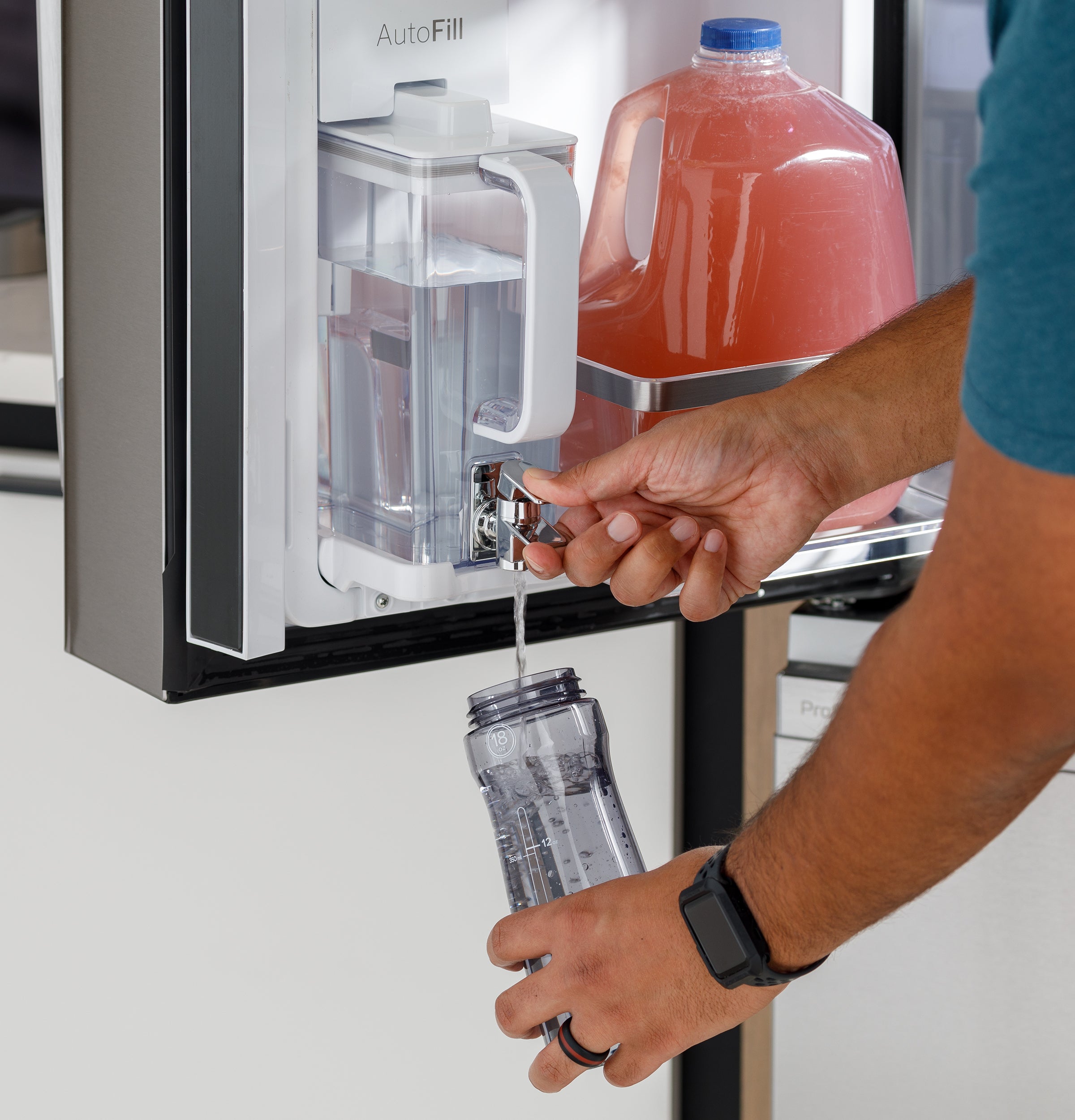 GE PROFILE FINGREPRINT RESISTANT STAINLESS STEEL 28.4CU QUAD DOOR REFRIGERATOR - Pearl Silver - Refrigerators - Additional View 30