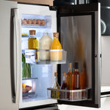 GE PROFILE FINGREPRINT RESISTANT STAINLESS STEEL 28.4CU QUAD DOOR REFRIGERATOR - Pearl Silver - Refrigerators - Additional View 3
