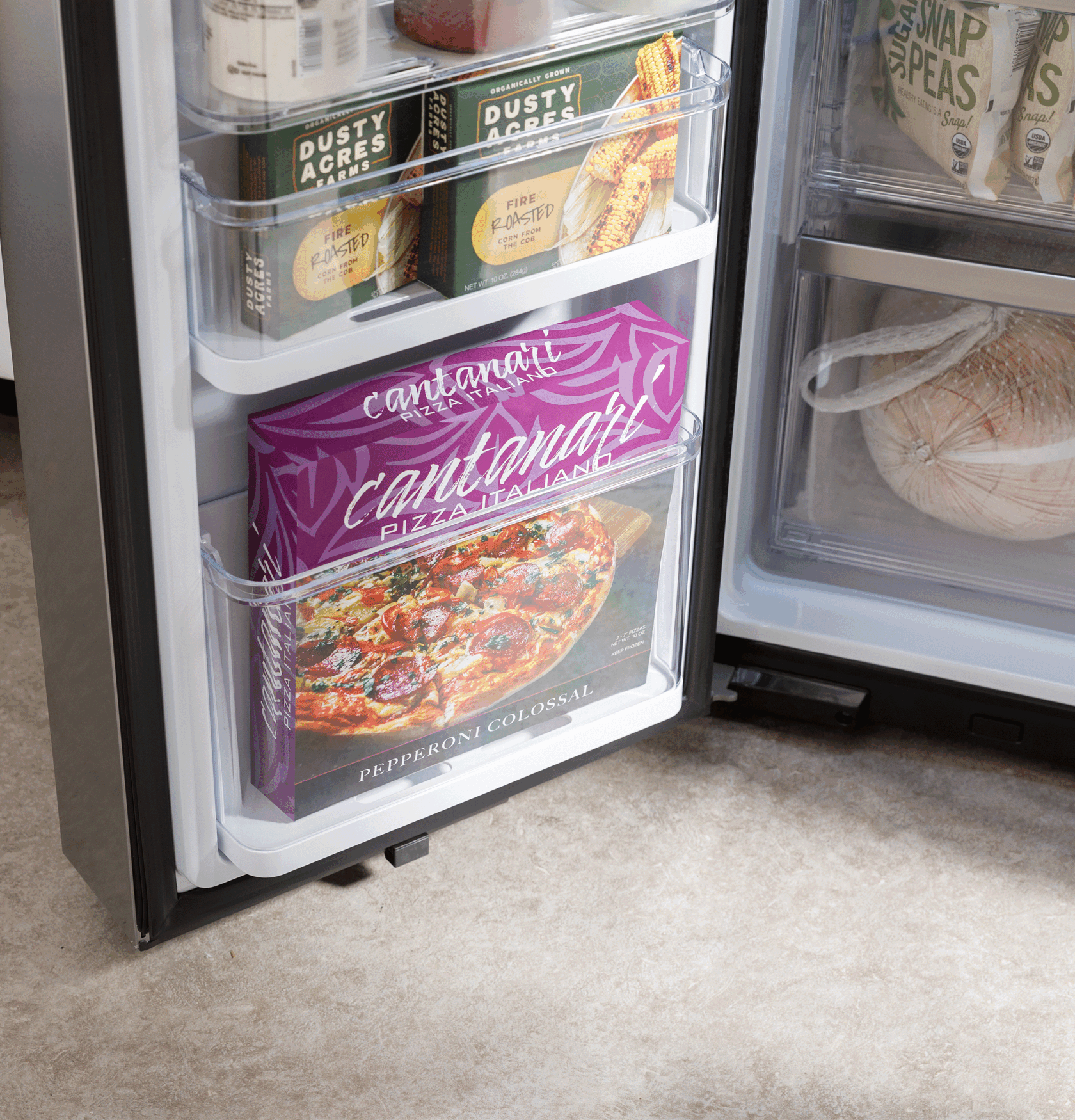 GE PROFILE FINGREPRINT RESISTANT STAINLESS STEEL 28.4CU QUAD DOOR REFRIGERATOR - Pearl Silver - Refrigerators - Additional View 24