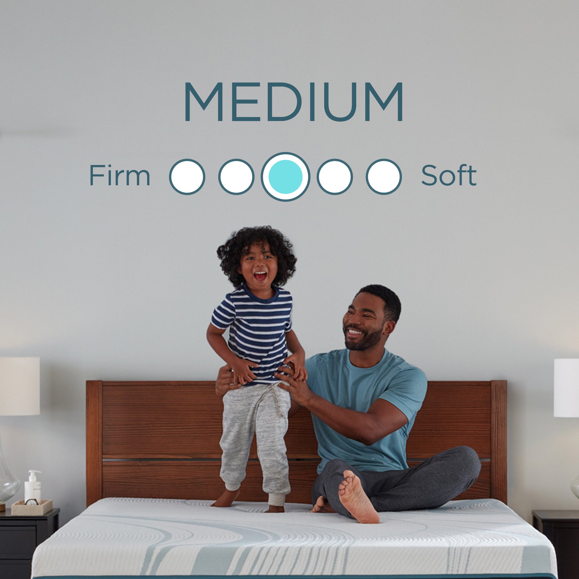 Tempur Sealy - ADAPT 2.0 MEDIUM KING MATTRESS - White|Black Fabric - Mattresses