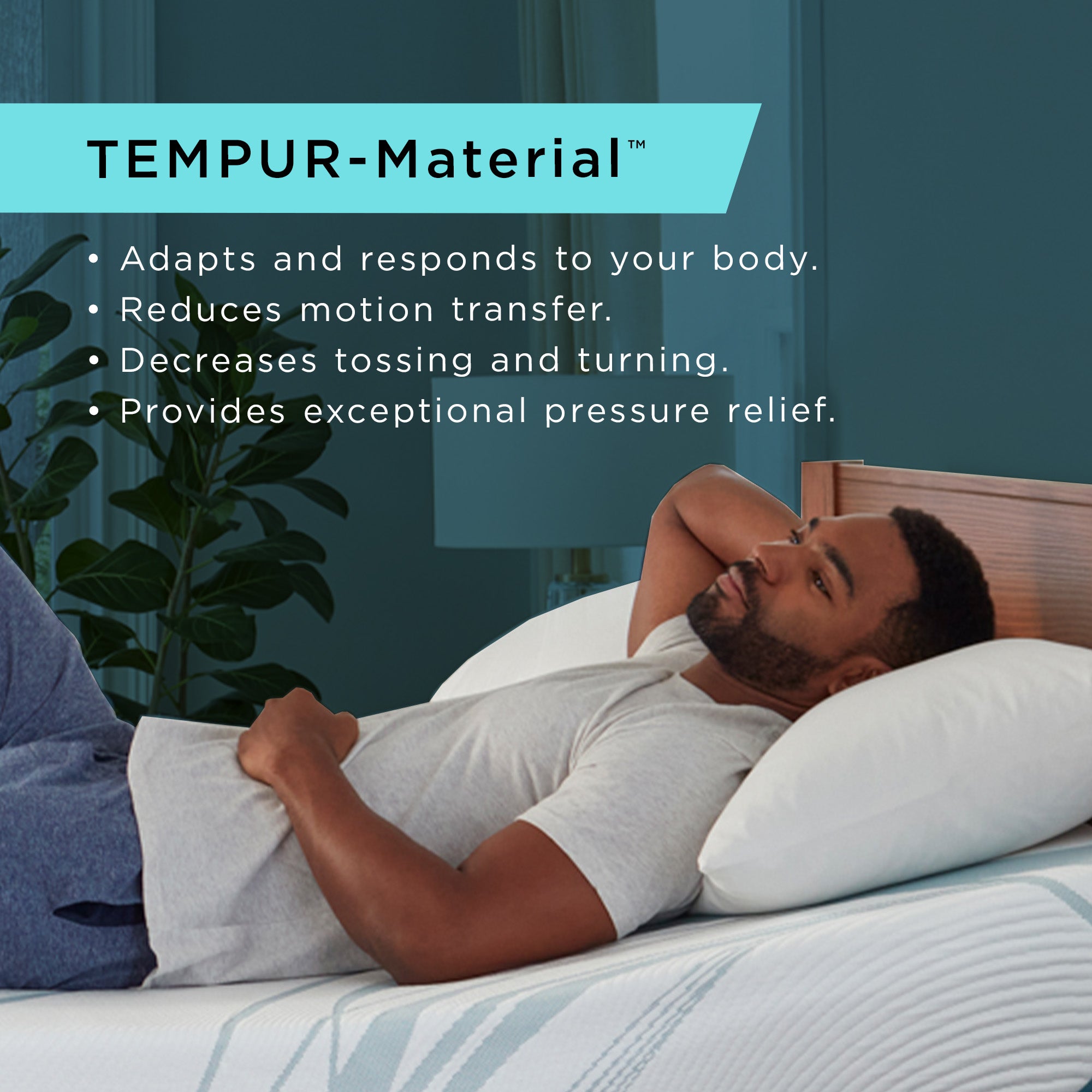 Tempur Sealy - ADAPT 2.0 MEDIUM KING MATTRESS - White|Black Fabric - Mattresses - Additional View 6