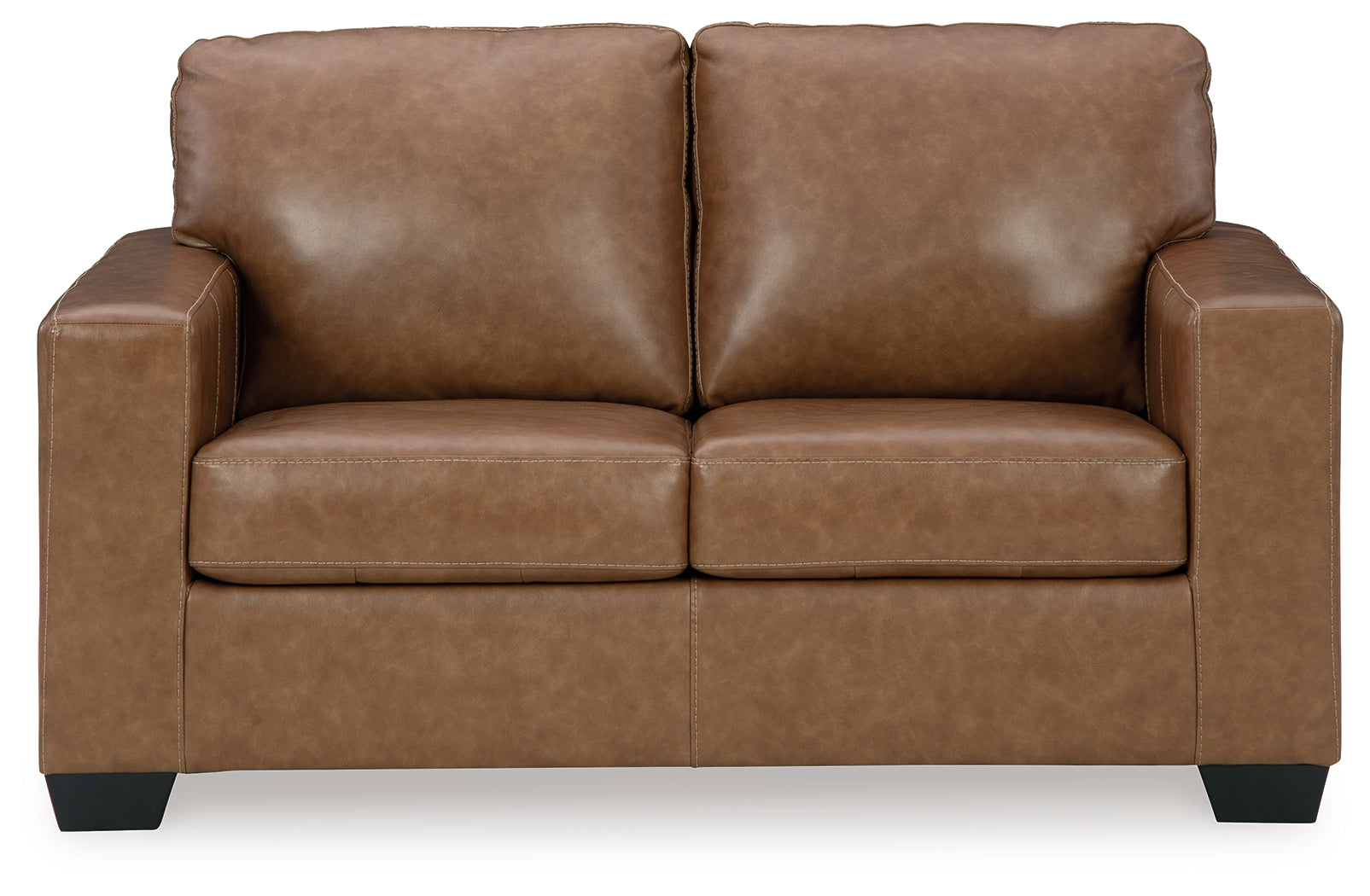 Ashley Furniture - BOLSENA CARAMEL LEATHER LOVESEAT - Light Brown Leather Match - Loveseats