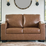 Ashley Furniture - BOLSENA CARAMEL LEATHER LOVESEAT - Light Brown Leather Match - Loveseats - Additional View 1