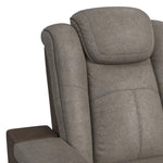 Elements International - LANTANA ROCKY GREY/BROWN 2P POWER SOFA - Gray Faux Leather - Sofas - Additional View 9