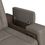Elements International - LANTANA ROCKY GREY/BROWN 2P POWER SOFA - Gray Faux Leather - Sofas - Additional View 11