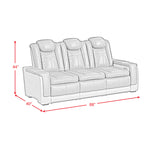 Elements International - LANTANA ROCKY GREY/BROWN 2P POWER SOFA - Gray Faux Leather - Sofas - Additional View 14