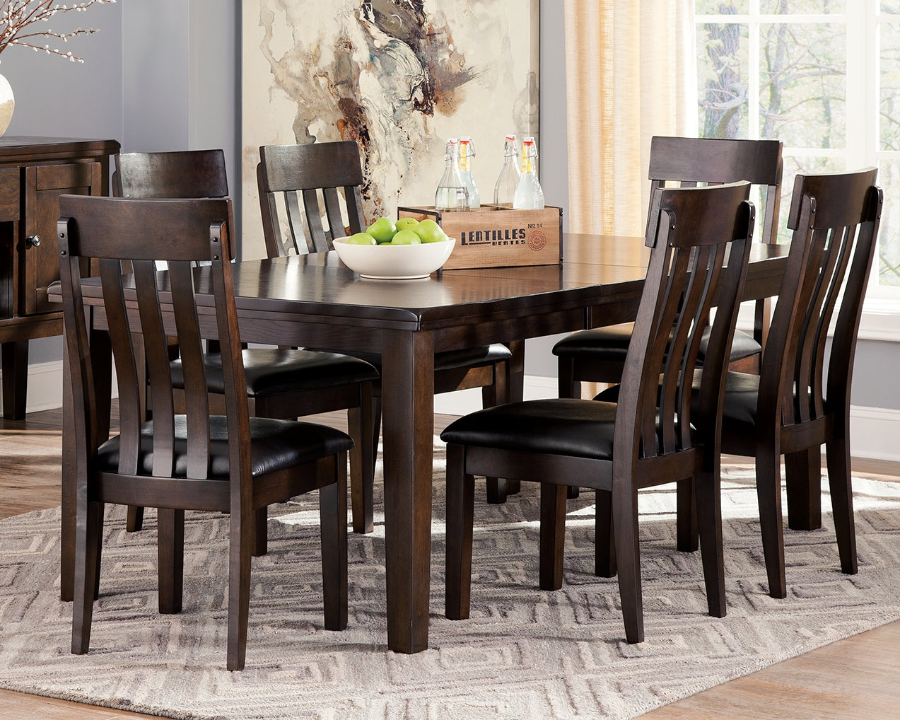 Ashley Furniture - HADDIGAN DINING TABLE - Dark Brown Wood - Tables - Additional View 1