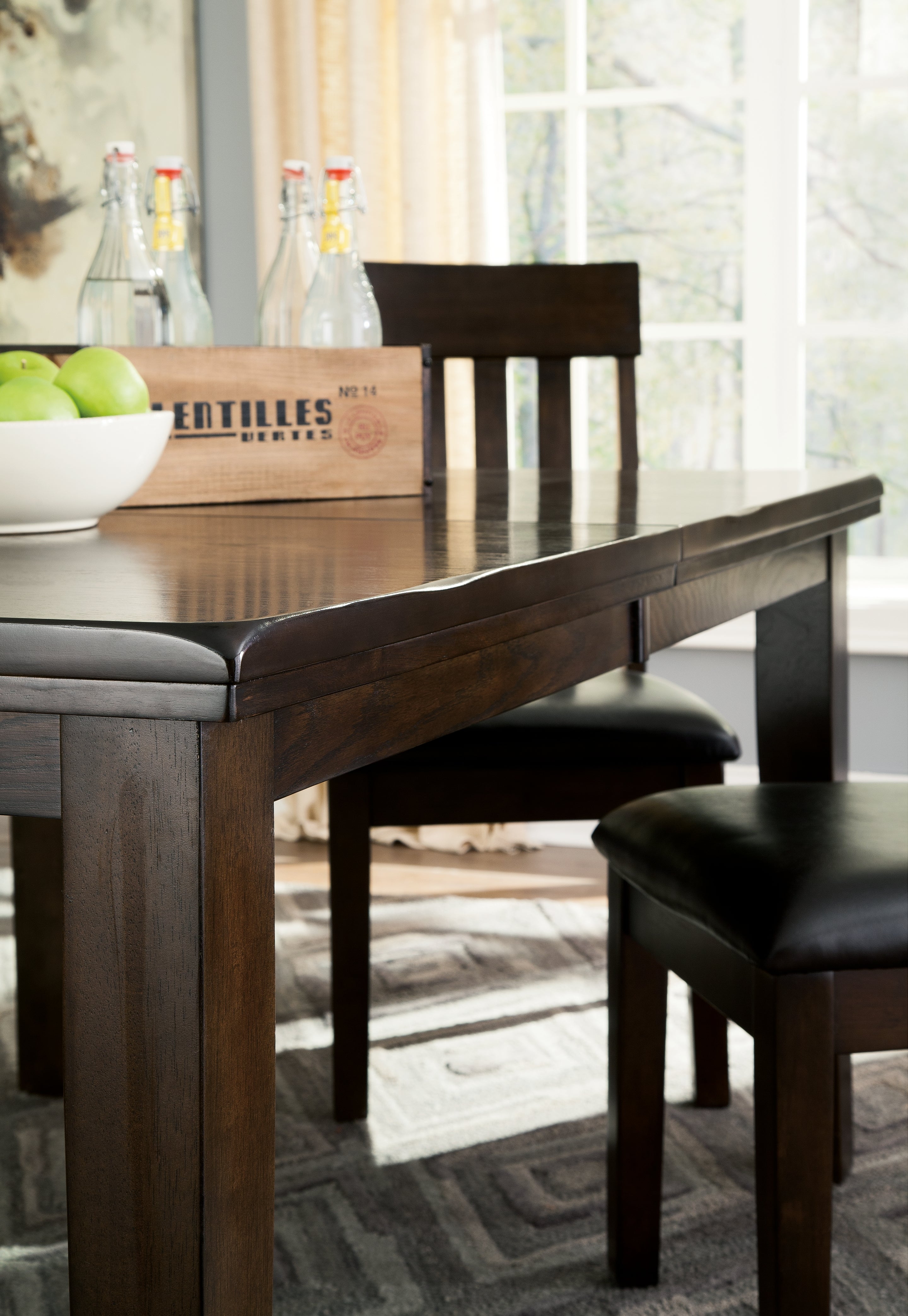 Ashley Furniture - HADDIGAN DINING TABLE - Dark Brown Wood - Tables - Additional View 2