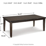 Ashley Furniture - HADDIGAN DINING TABLE - Dark Brown Wood - Tables - Additional View 3