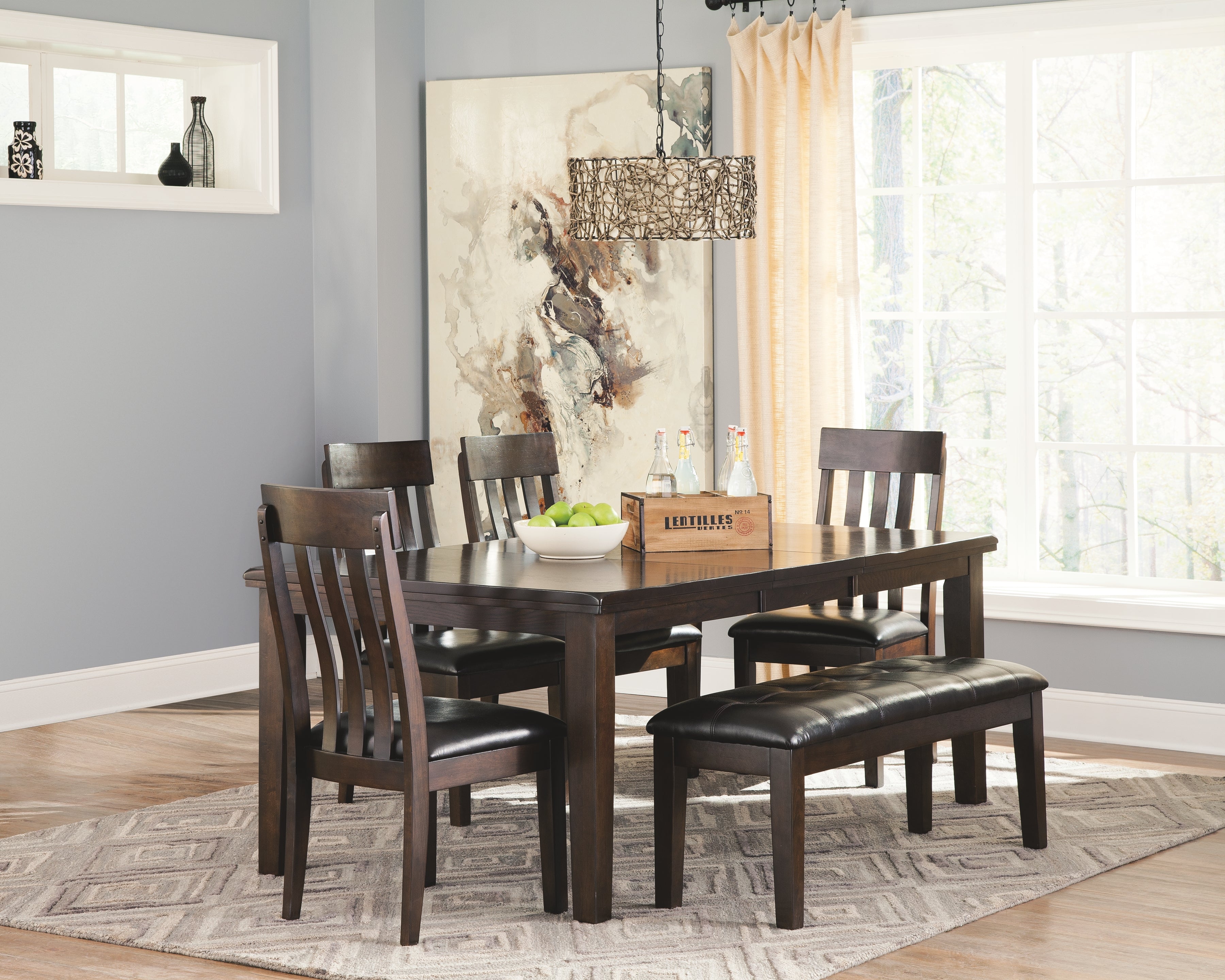 Ashley Furniture - HADDIGAN DINING TABLE - Dark Brown Wood - Tables - Additional View 4