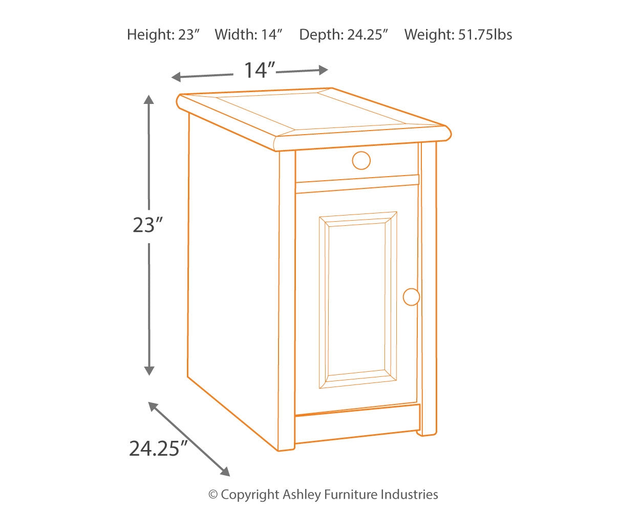 Ashley Furniture - BOLANBURG CHAIR SIDE END TABLE - White Wood - Tables - Additional View 3