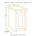 Ashley Furniture - BOLANBURG CHAIR SIDE END TABLE - White Wood - Tables - Additional View 3